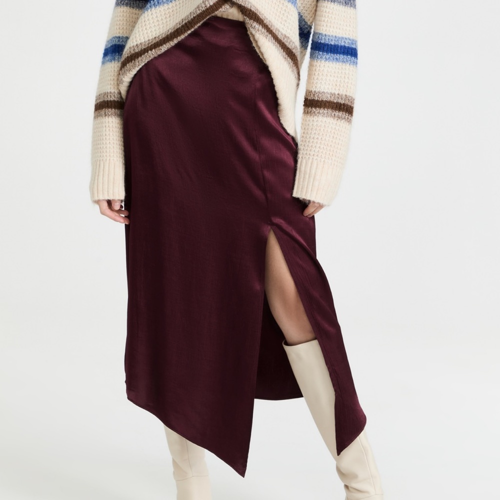 Burgundy Midi Slip Skirt size Small